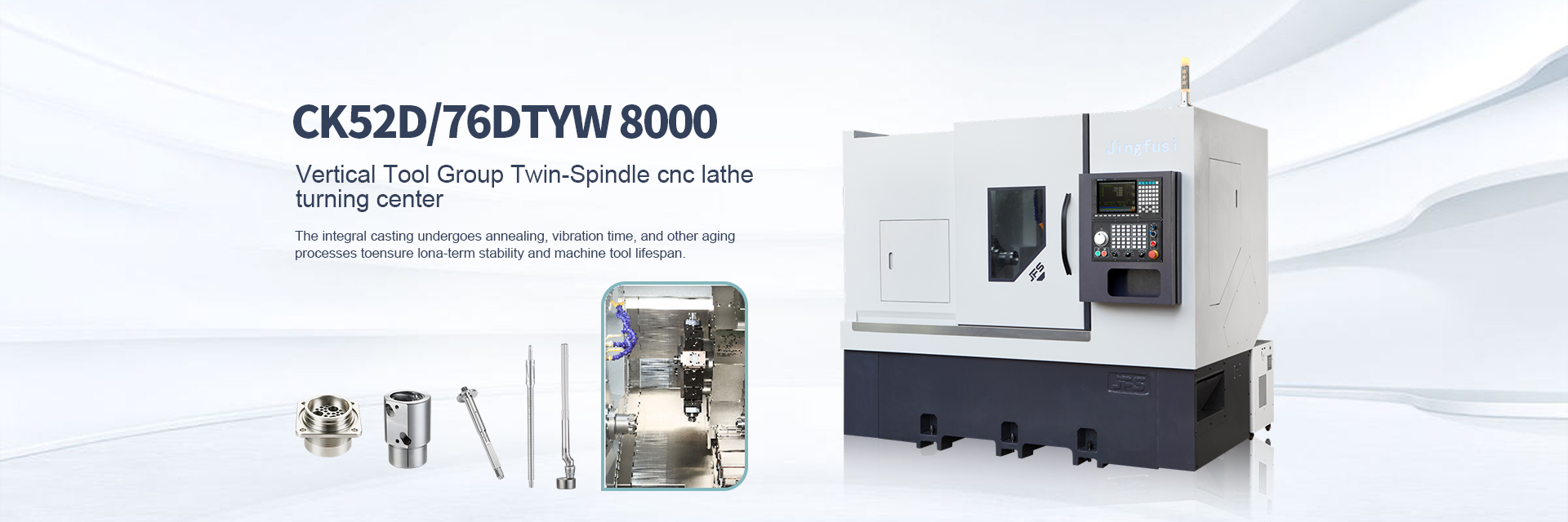 Вертикална група инструменти Twin-Spindle CNC струг център